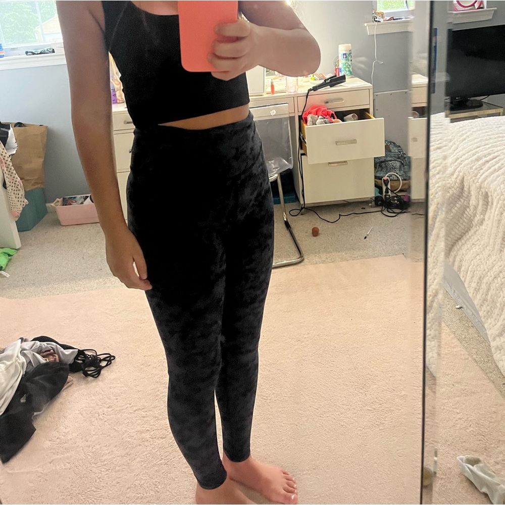 athleta leggings dark blue cheetah print - Picture 1 of 4